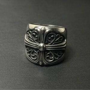 Chrome Hearts Silver Large Oval Keeper Ring Size 10 US